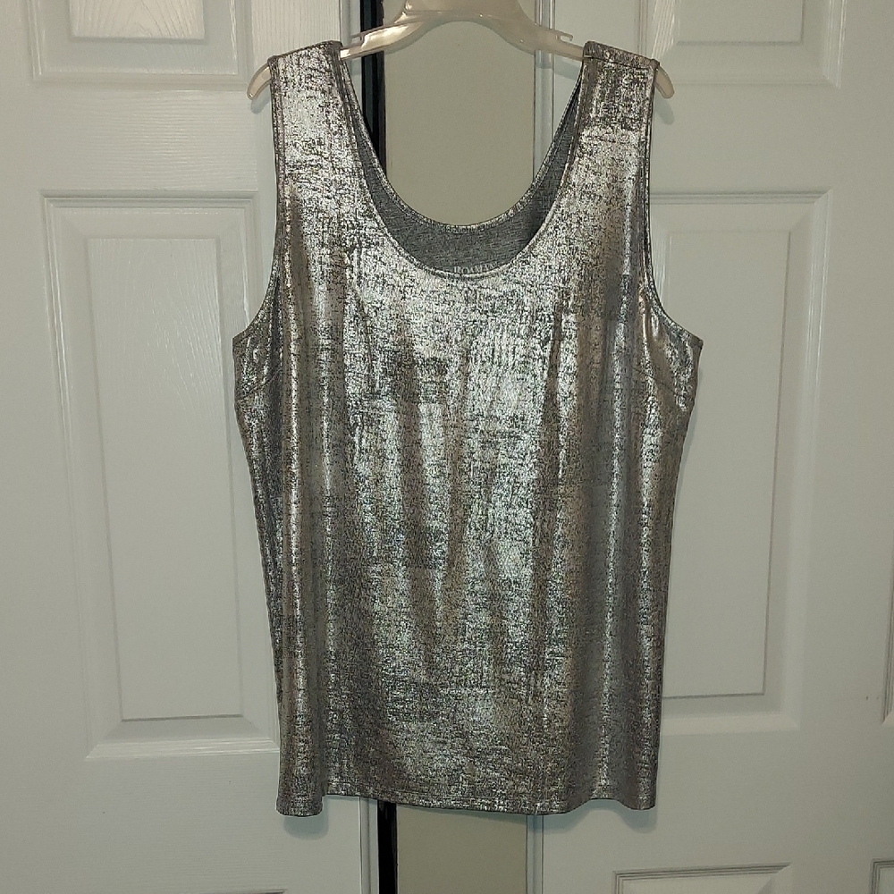 Silver Metallic Women's Top